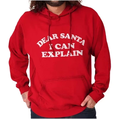 Унисекс худи Brisco Brands «Dear Santa I Can Explain», зеленая