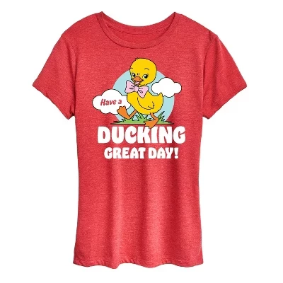 Женская футболка Instant Message Ducking Great Day, красный