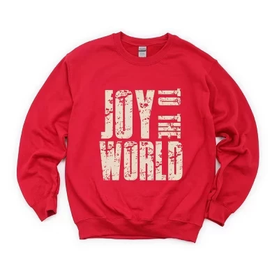 Joy To The World Block Distressed - женская толстовка с рисунком красного цвета