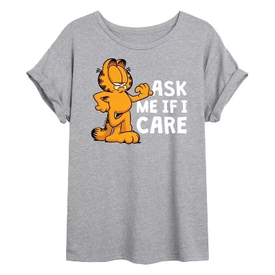 Женская футболка с рисунком Оверсайз Ask Me If I Care