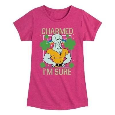 Футболка для девочек SpongeBob Charmed, цвета фуксии