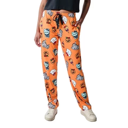 Женские пижамные штаны Hello Kitty Halloween, оранжевые