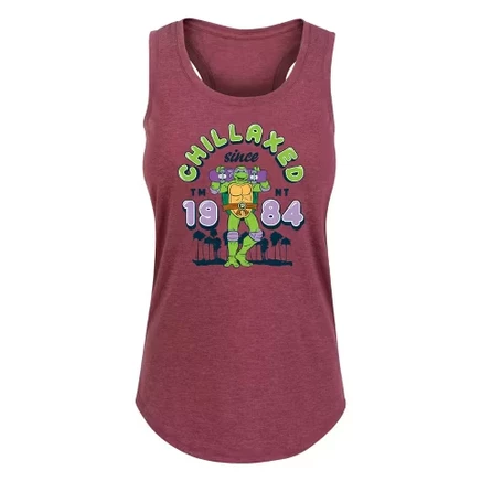 Women's -  - Chillaxed Since 84 Graphic Racerback Tank heather burgundy