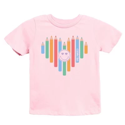 Молодежная футболка с коротким рукавом SmileyWorld Pencil Heart розового цвета