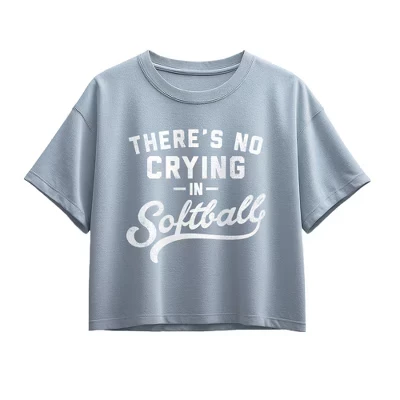 Детская футболка Instant Message «There's No Crying In Softball», синяя
