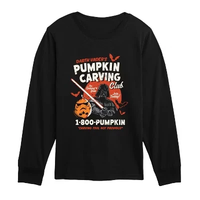 Футболка с длинным рукавом Darth Vader's Pumpkin Carving Club, черная