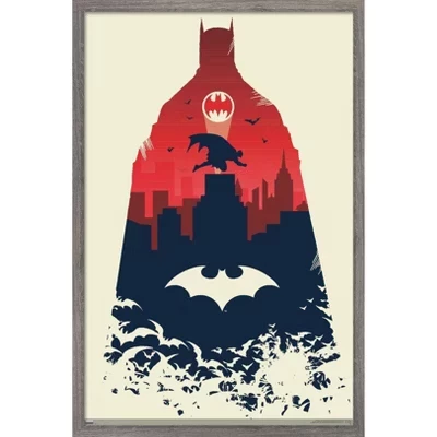 Настенный плакат DC Comics с Бэтменом и накидкой в рамке печатает Барнвуд