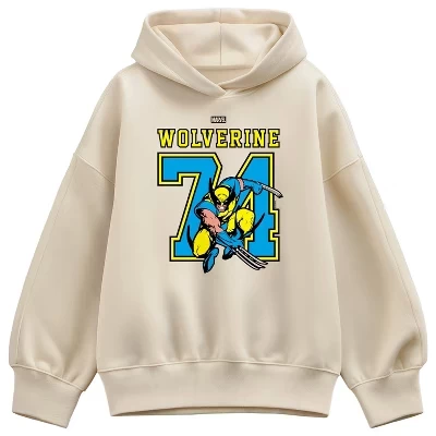 Женская толстовка с капюшоном из флиса оверсайз Wolverine Jersey кремового цвета
