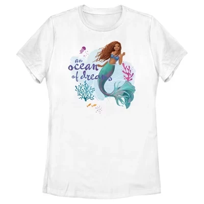 Женская футболка The Little Mermaid Ariel, белая