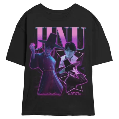 Женская футболка с логотипом Jinu Saja Collage для юниоров черная