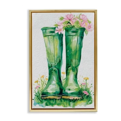 Холст Stupell Industries Spring Blooms, золотистый