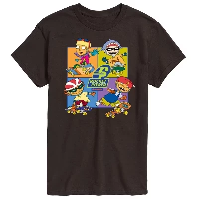Мужская футболка Rocket Power Otto Regina Sam Maurice Skaters с коротким рукавом и графическим рисунком коричневого цвета