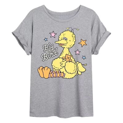 Женская футболка с объемным рисунком Big Bird Оверсайз
