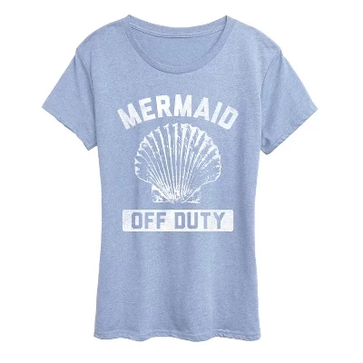Женская футболка с коротким рукавом и графическим принтом Mermaid Off Duty heather chambray blue