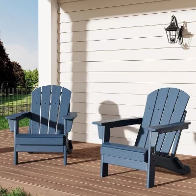 Набор складных стульев Adirondack, Уличные стулья из пластика HDPE вместимостью 380 фунтов
