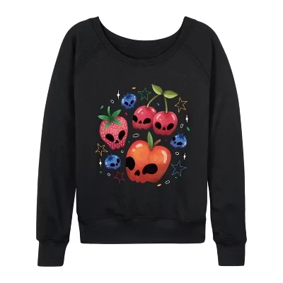 Женская рубашка с рисунком Jack-O-Lantern Fruit, легкая французская махровая рубашка с широким вырезом и длинными рукавами, черная
