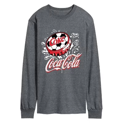 Мужская футболка Coca-Cola Soccer с длинным рукавом и графическим рисунком heather charcoal