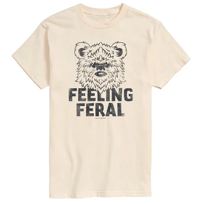 Men's -  - Feeling Feral Ewok Short Sleeve Graphic T-Shirt cream
