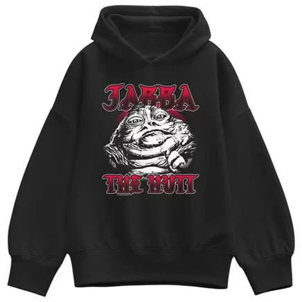 Женская толстовка с капюшоном из флиса Jabba The Hutt оверсайз, черный