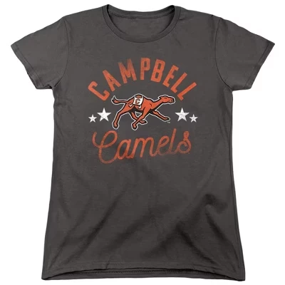 Женская футболка Campbell University Camels цвета древесного угля