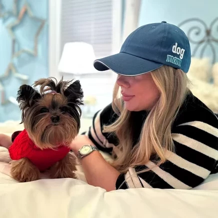 Женская бейсболка Pavilion с надписью Dog Mom, пыльно-голубая