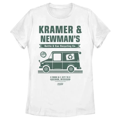 Женская футболка Kramer and Newman's Bottle & Can Recycling Co. Белая