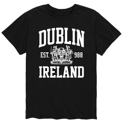 Мужская - - Белая футболка с коротким рукавом Dublin Collegiate и графическим рисунком черного цвета