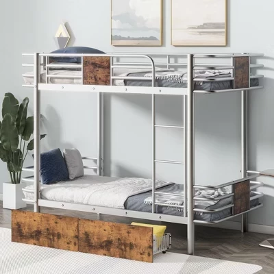 Двухъярусная кровать Harper&Bright, серебристая