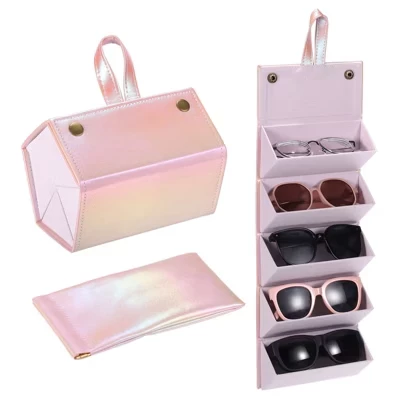 Складной органайзер для очков Unique Bargains, розовый