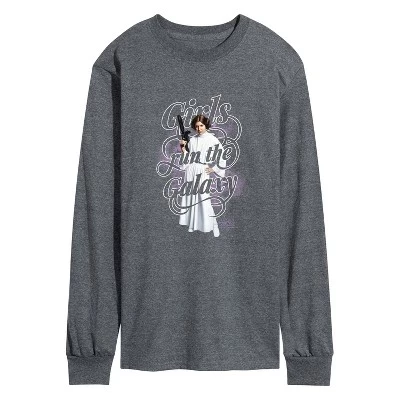 Мужская футболка Girls Run The Galaxy с длинным рукавом и графическим рисунком heather charcoal