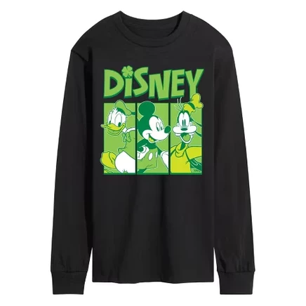 Мужская футболка Disney Grid Shamrock лонгслив, черная