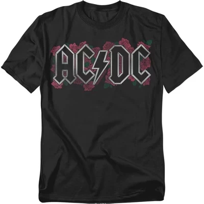 Мужская футболка с логотипом ACDC Roses, черная