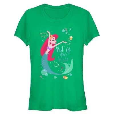Женская футболка The Little Mermaid Ariel, зеленая
