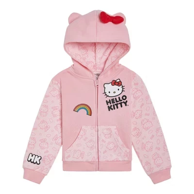 Детское худи Hello Kitty с ушками, розовое