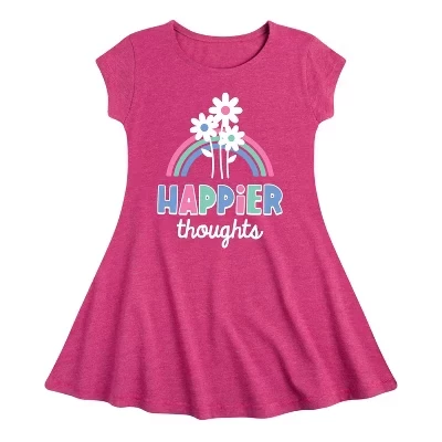 Графичное платье с коротким рукавом Happier Thoughts Fit & Flair цвета Хизер фуксия