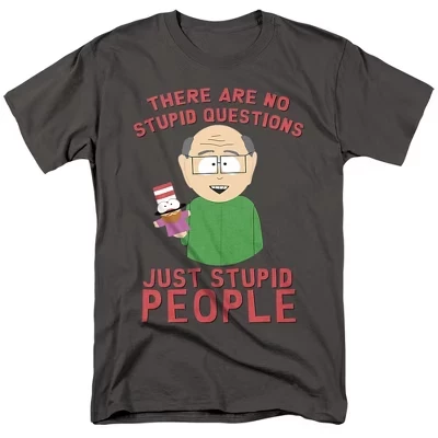 Мужская футболка South Park No Stupid Questions, угольная