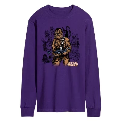 Men's -  - Chewie Lines Long Sleeve Graphic T-Shirt purple