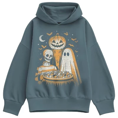 Женское худи Instant Message Halloween Characters, синее