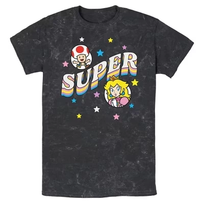 Мужская футболка Nintendo Super Princess and Toad, черная