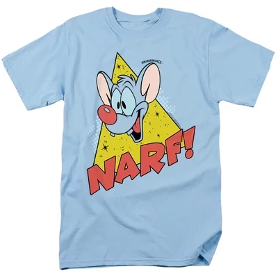 Взрослая футболка Pinky And The Brain Narf светло-голубого цвета