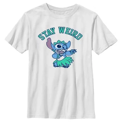 Футболка для мальчиков Lilo & Stitch «Stay Weird», белая