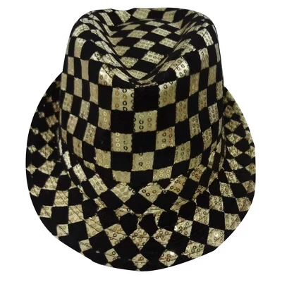 Шляпа-федора Dress Up America Checkerboard, золотая