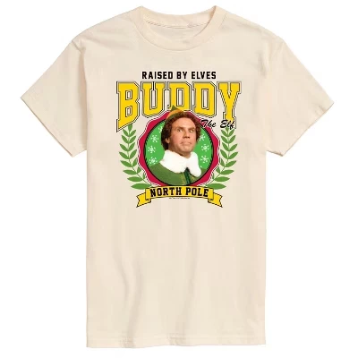 Мужская футболка Buddy Raised By Elves с коротким рукавом и графическим рисунком кремового цвета