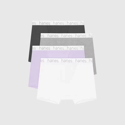 Женские боксерки Hanes Premium 4 шт. хлопок-стрейч, ассорти
