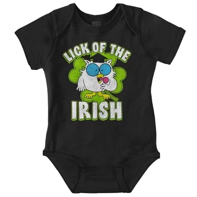 Детский комбинезон Luck of the Irish Clover Tootsie Owl для мальчиков или девочек с лицензией черного цвета