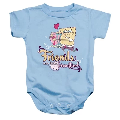 Baby Spongebob Squarepants And Gary Best Friends Valetine'S Day Infant Bodysuit light blue
