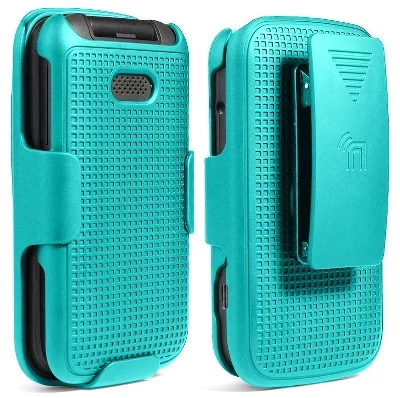 Комбинированный чехол-кобура с зажимом для ремня для Alcatel Smartflip / Go Flip 3 teal