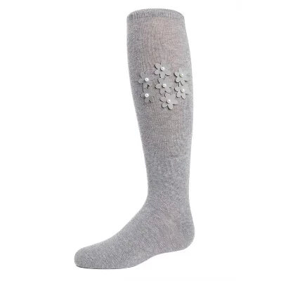 Гольфы для девочек MeMoi Floral Pearl, серые