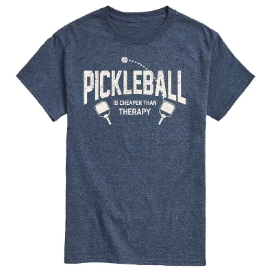 Мужская футболка с коротким рукавом и рисунком Pickleball дешевле, чем Therapy, синяя