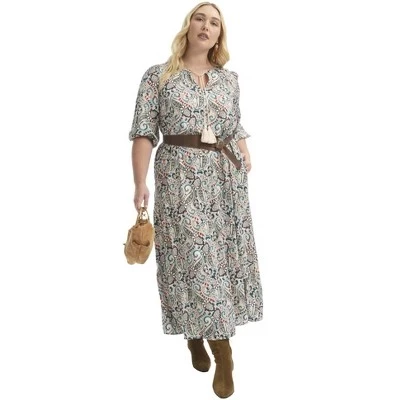Женское платье June Vie Boho Maxi, нейтральный пейсли